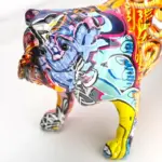 HomekoA English Bulldog Graffiti Painted Statue