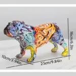 HomekoA English Bulldog Graffiti Painted Statue