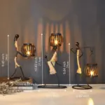 HomekoA Metal Candle Holder Figurines