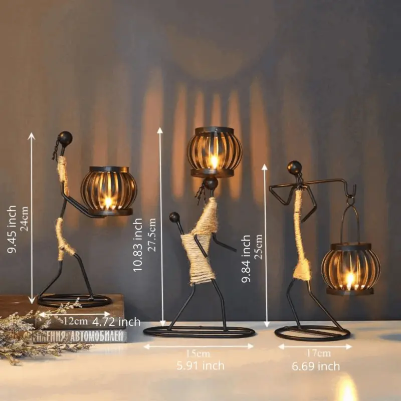 HomekoA Metal Candle Holder Figurines