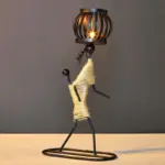 HomekoA Metal Candle Holder Figurines