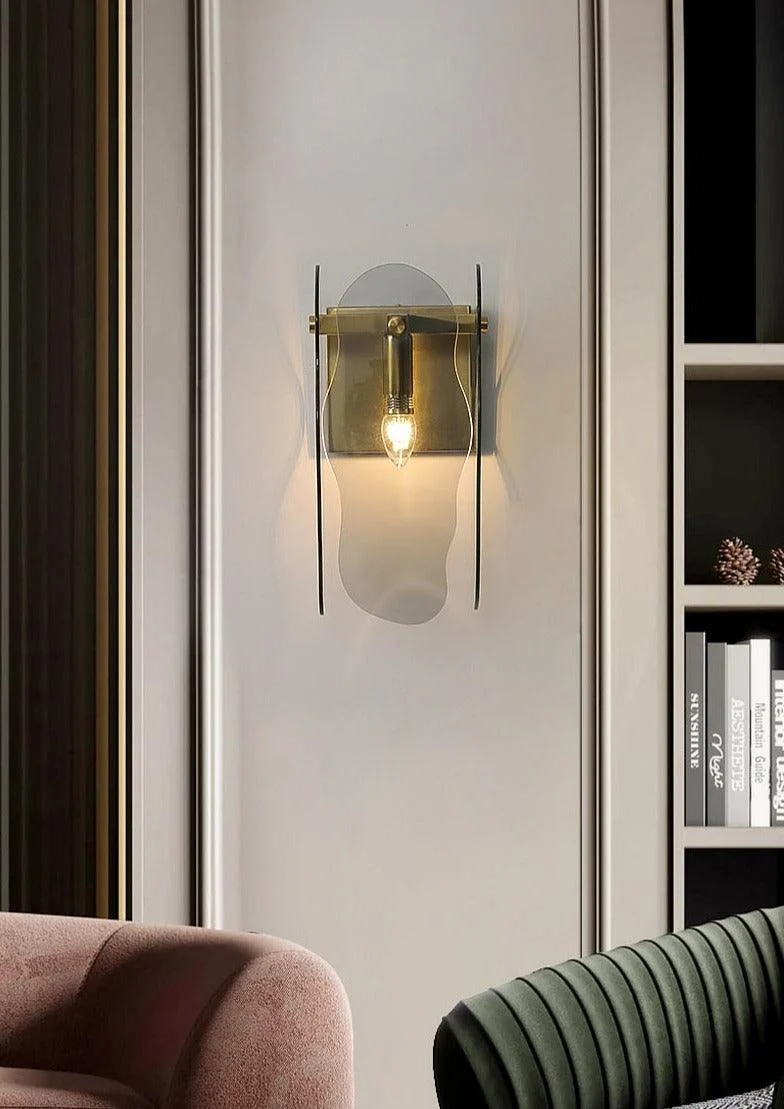 Homeko - Glass & Copper Contemporary Wall Sconce -