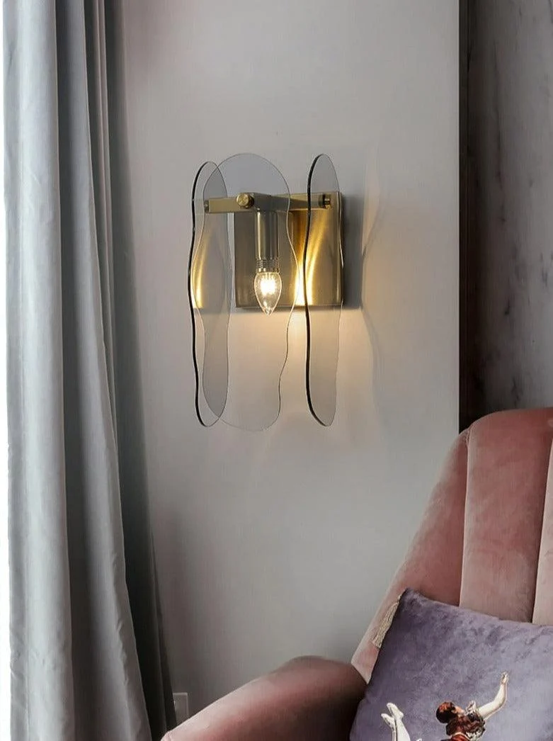 Homeko - Glass & Copper Contemporary Wall Sconce -