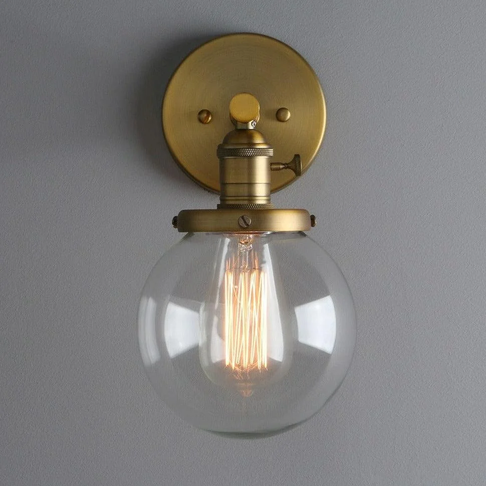 Homeko - Glass Globe Wall Sconce -