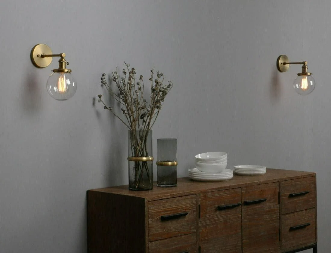 Homeko - Glass Globe Wall Sconce -