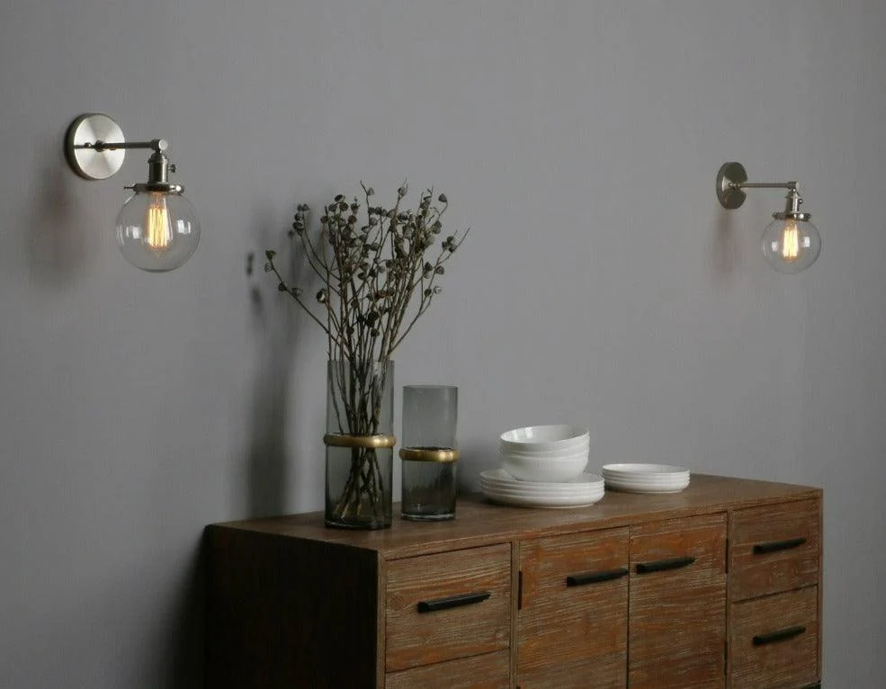 Homeko - Glass Globe Wall Sconce -