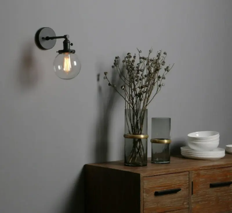 Homeko Glass Globe Wall Sconce