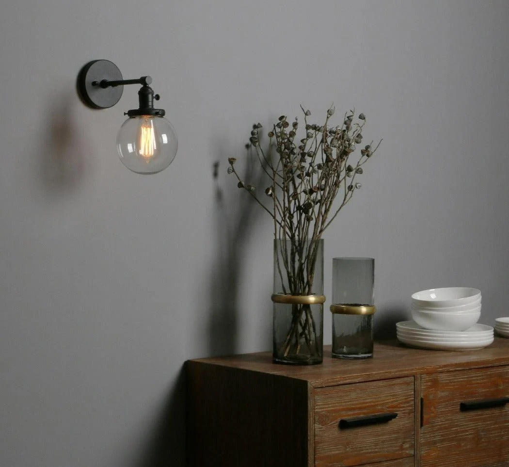 Homeko - Glass Globe Wall Sconce -