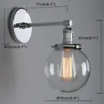 Homeko Glass Globe Wall Sconce