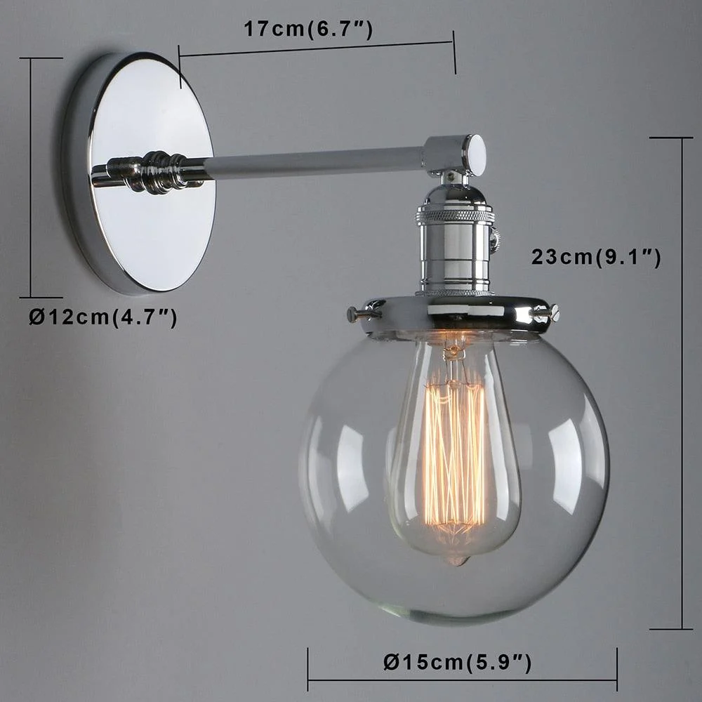 Homeko - Glass Globe Wall Sconce -