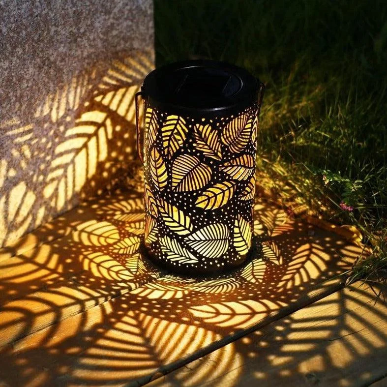 Homeko - Leaf Pattern Shadow Cast Lantern -