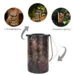 Homeko Leaf Pattern Shadow Cast Lantern