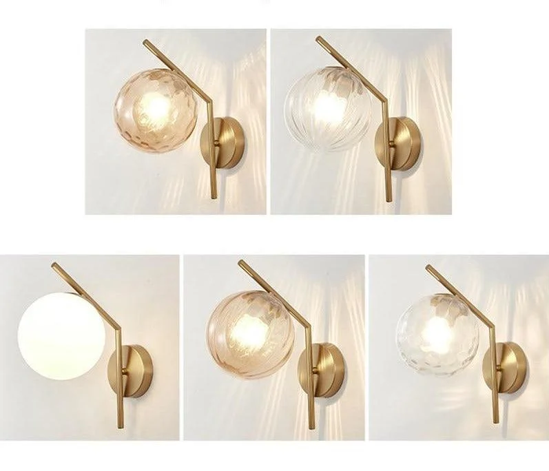 Homeko - Modern Glass Globe Wall Light -