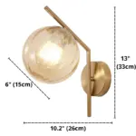 Homeko Modern Glass Globe Wall Light