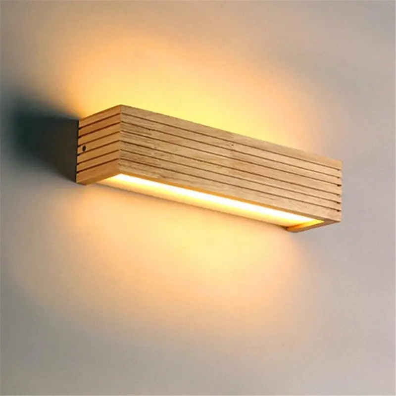 Homeko Modern Japanese Wooden Wall Lamp
