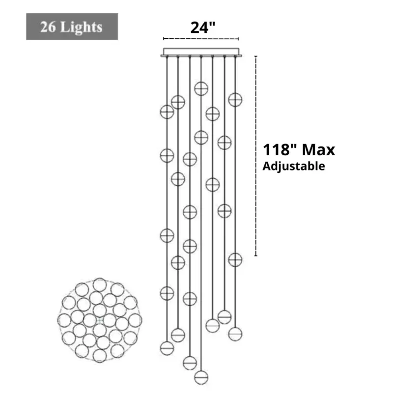 Homeko Modern Multi Bulb Chandelier