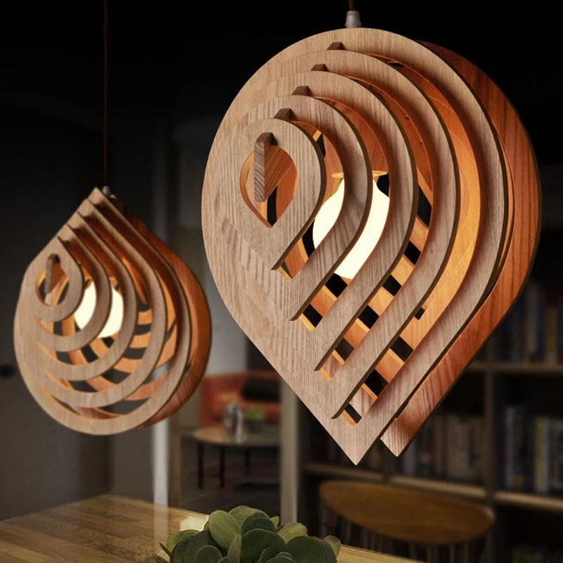 Homeko - Modern Wood Pendant Light -