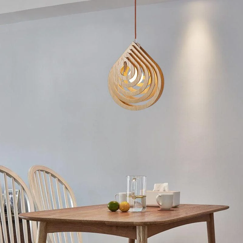 Homeko - Modern Wood Pendant Light -