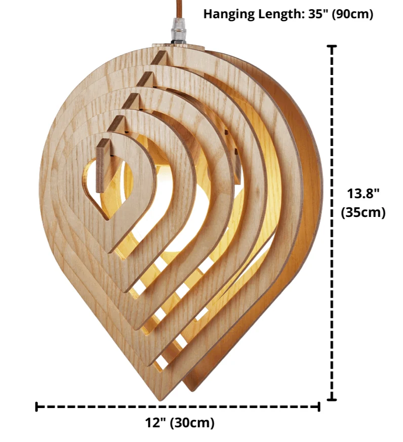 Homeko - Modern Wood Pendant Light -