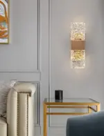 Homeko Textured Glass Crystal Wall Sconce
