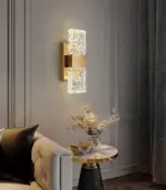 Homeko Textured Glass Crystal Wall Sconce