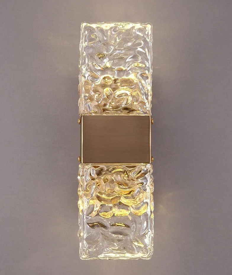 Homeko - Textured Glass Crystal Wall Sconce -