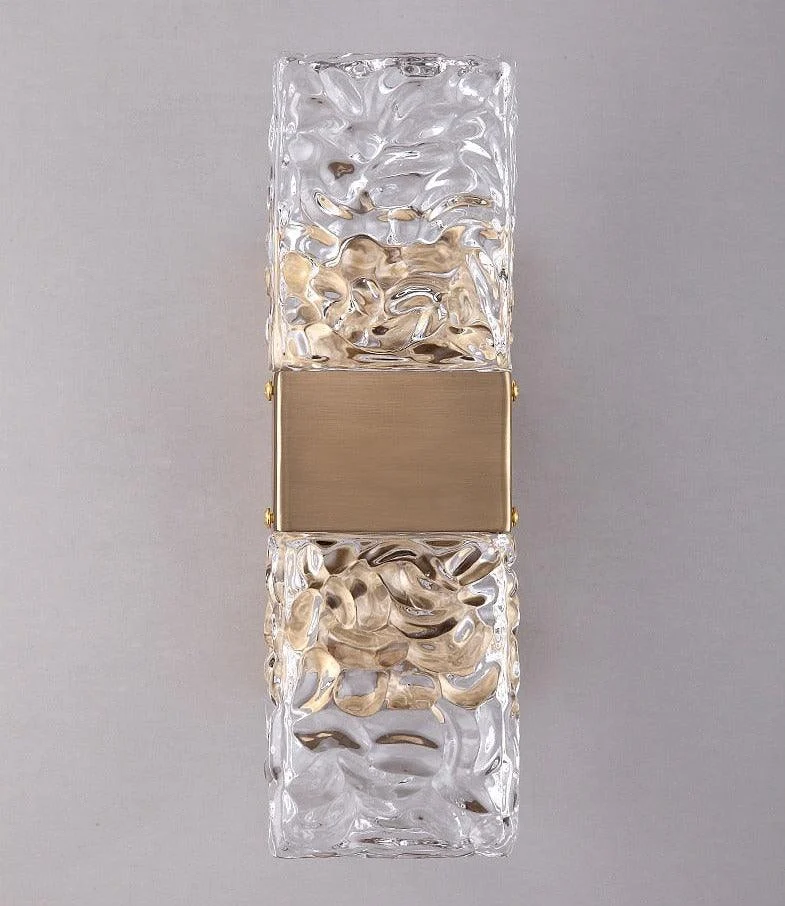 Homeko - Textured Glass Crystal Wall Sconce -