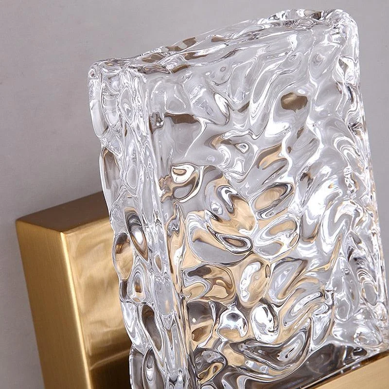 Homeko - Textured Glass Crystal Wall Sconce -