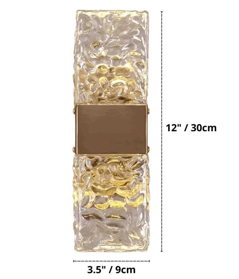 Homeko Textured Glass Crystal Wall Sconce