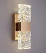 Homeko Textured Glass Crystal Wall Sconce