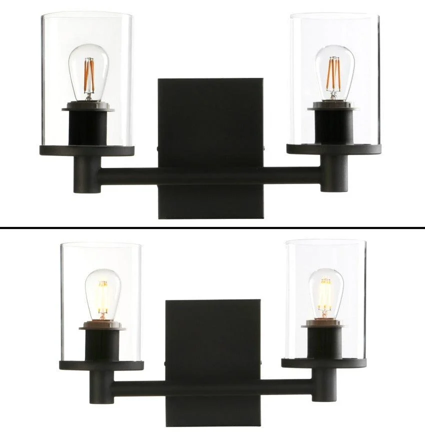 Homeko - Vintage Industrial Two-Bulb Wall Sconce -