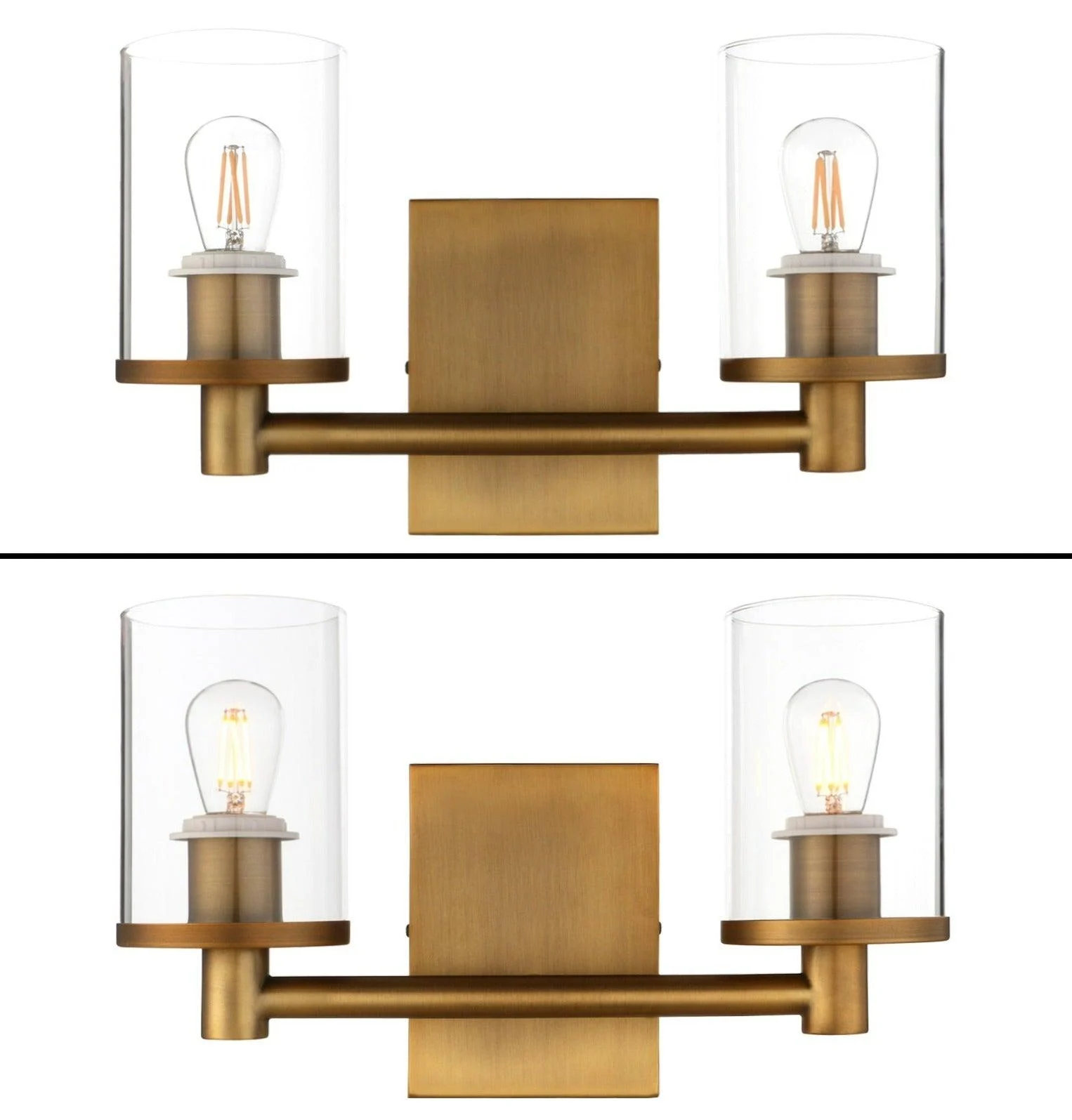 Homeko - Vintage Industrial Two-Bulb Wall Sconce -