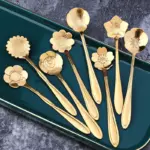 Homeko 8 piece Stainless Steel Flower Teaspoon Set