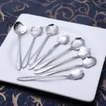 Homeko 8 piece Stainless Steel Flower Teaspoon Set