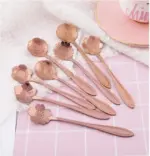 Homeko 8 piece Stainless Steel Flower Teaspoon Set