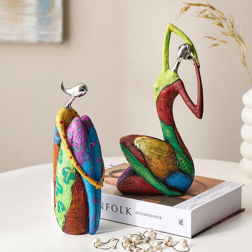 Homeko Abstract Colorful Women Sculptures -