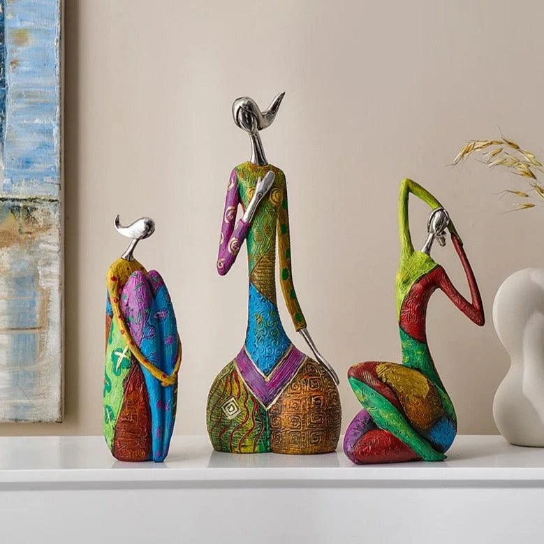 Homeko Abstract Colorful Women Sculptures -