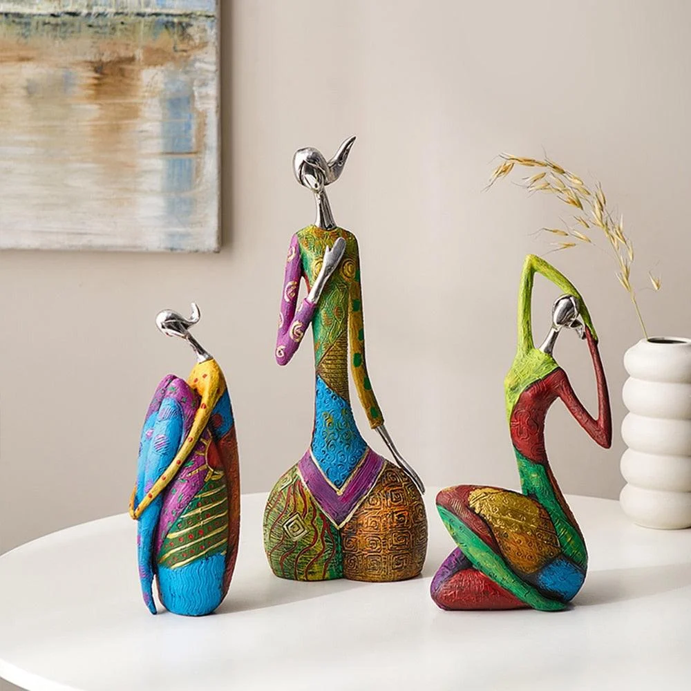 Homeko Abstract Colorful Women Sculptures -