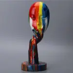 Homeko Abstract Painted Face Sculptures