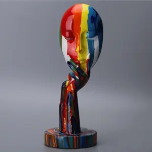 Homeko Abstract Painted Face Sculptures