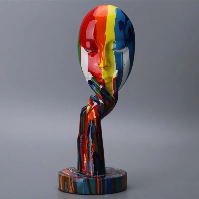 Homeko Abstract Painted Face Sculptures