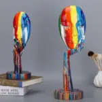 Homeko Abstract Painted Face Sculptures