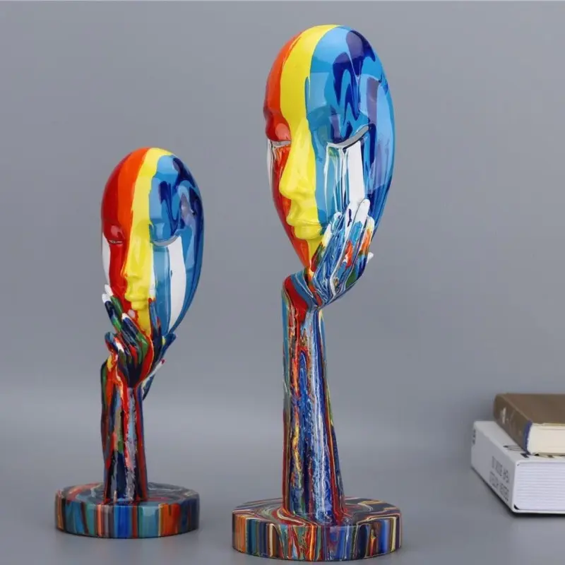 Homeko Abstract Painted Face Sculptures