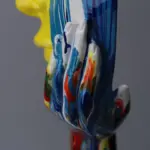 Homeko Abstract Painted Face Sculptures
