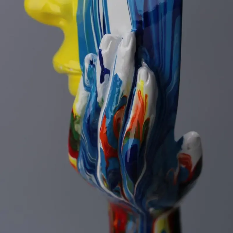 Homeko Abstract Painted Face Sculptures