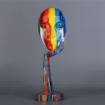 Homeko Abstract Painted Face Sculptures