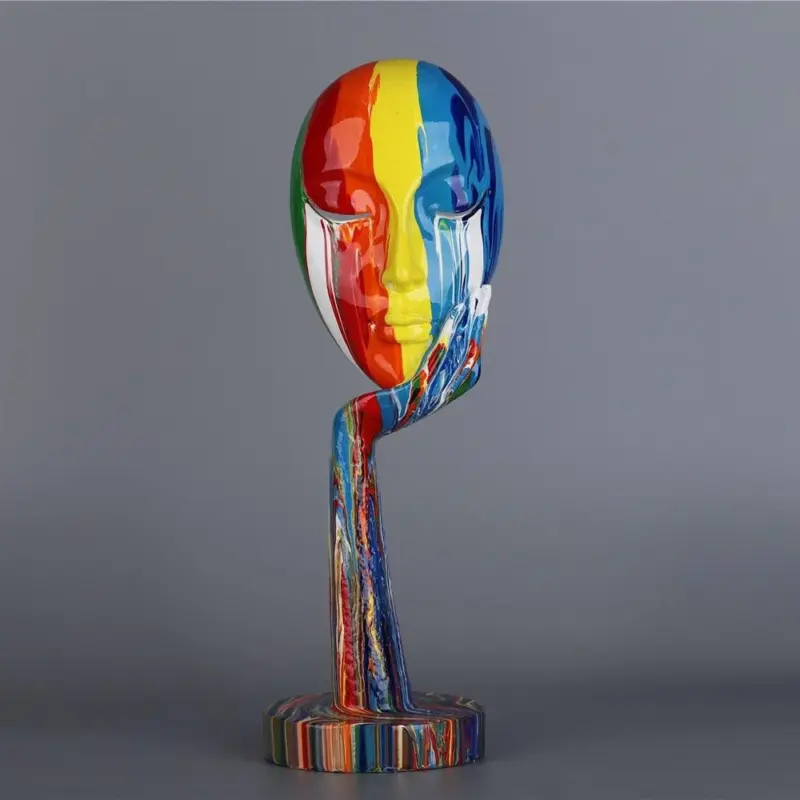 Homeko Abstract Painted Face Sculptures