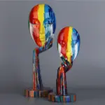 Homeko Abstract Painted Face Sculptures