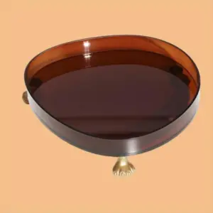 Homeko Abstract Round Acrylic Elevated Serving Tray