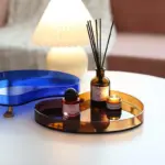 Homeko Abstract Round Acrylic Elevated Serving Tray